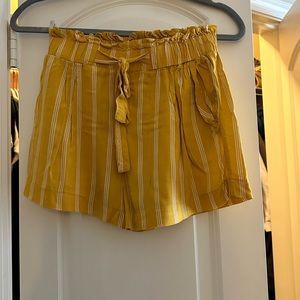 Gold and white stripped shorts